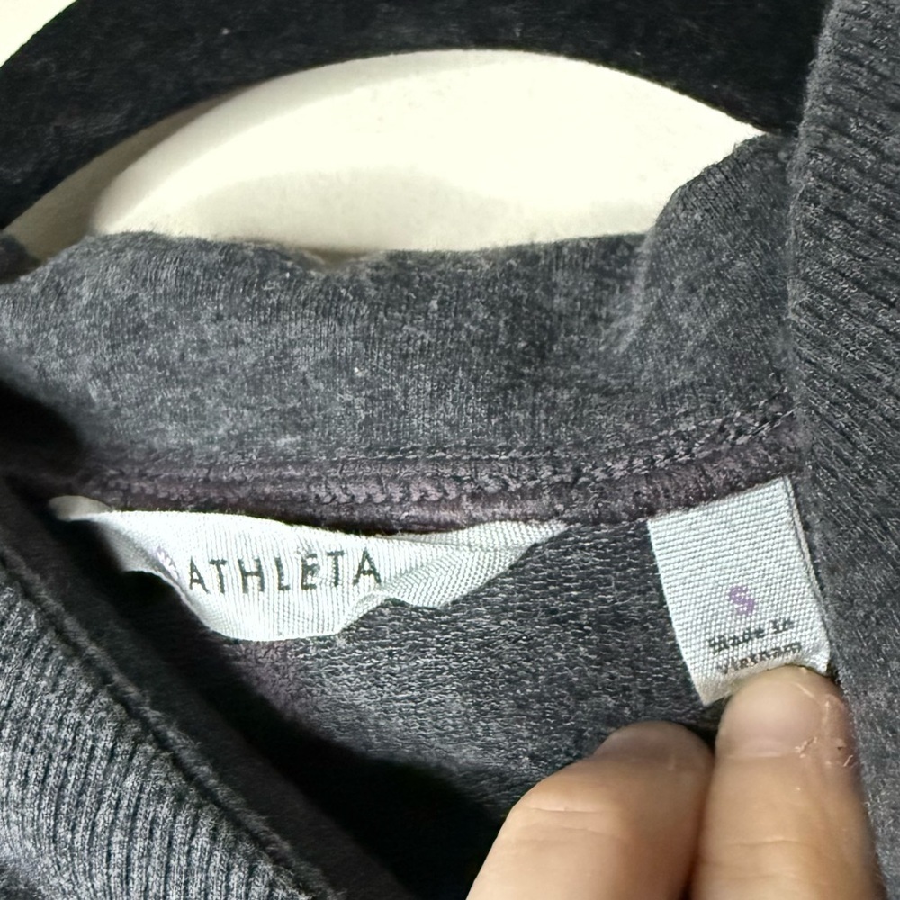 ATHLETA Om to Home Grey Longsleeve Atheleisure Sweatshirt Tunic Sweater Dress - Picture 5 of 8
